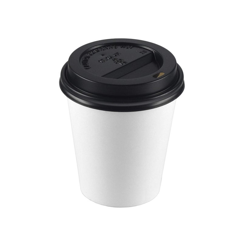 NYHI 100 Pack 10 oz White Paper Disposable Coffee Cups with Lids Hot Cold Beverage Drinking Cup for Water Juice Espresso Tea Ideal for Water Coolers Party - Image 3